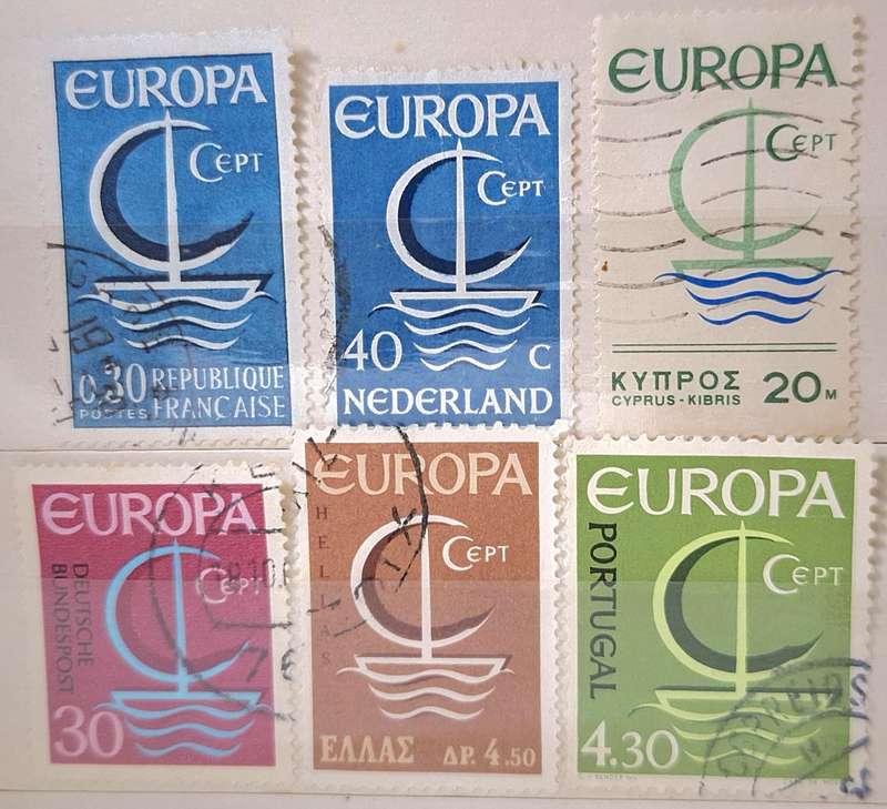 Europa CEPT 1966 Mixed Lot of 6 Used stamps Various Countries