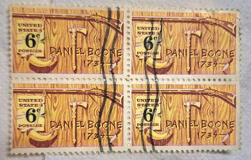 USA 1968 Daniel Boone Block of 4 Used stamps