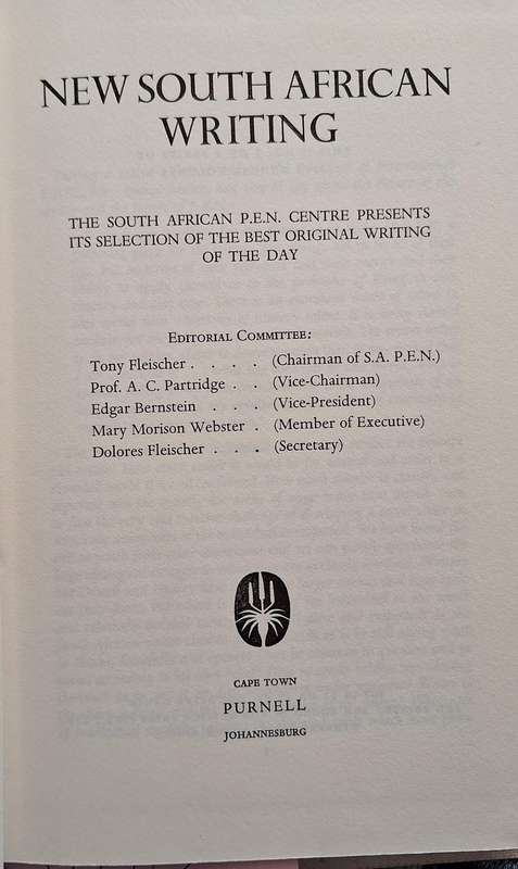 New South African Writing Hardcover  Volume 3 in Series of Five Annual Volumes