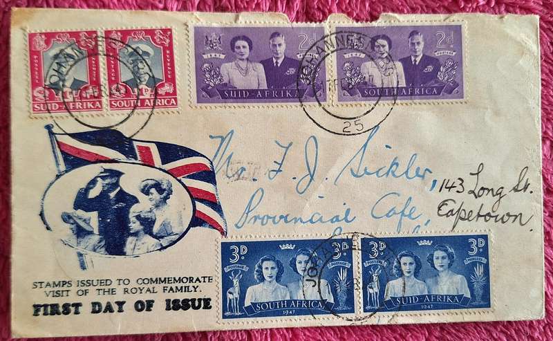 Union of South Africa 1947 Royal Visit FDC