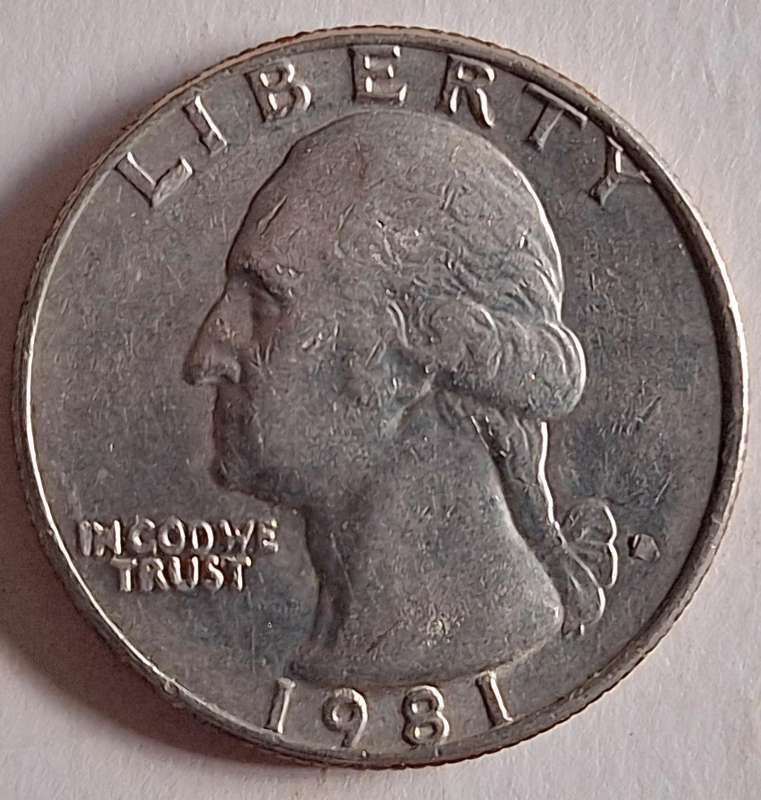 USA 1981 ¼ Dollar "Washington Quarter" Copper-nickel clad copper