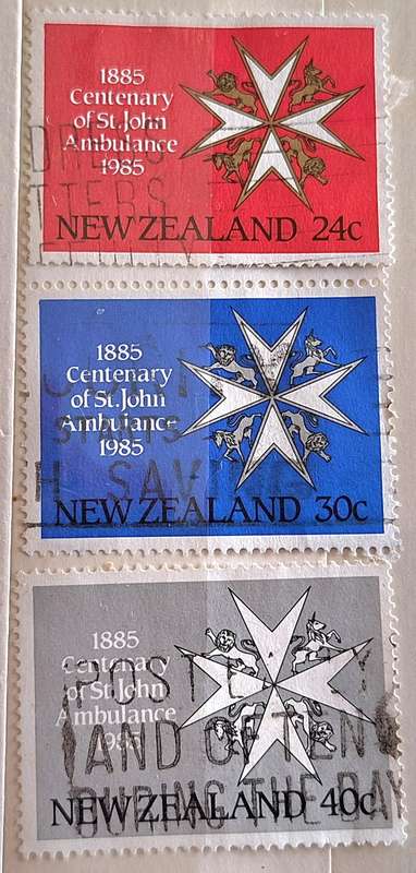 New Zealand 1985 St John Ambulance Set of 3 Used stamps