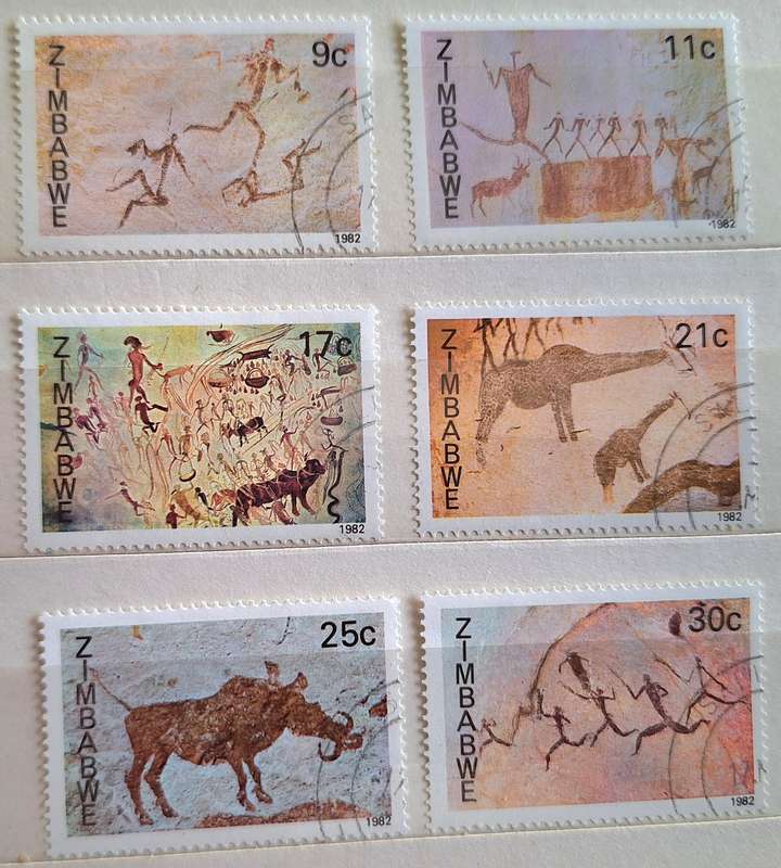 Zimbabwe 1982 Rock Paintings Set of 6 Cancelled stamps