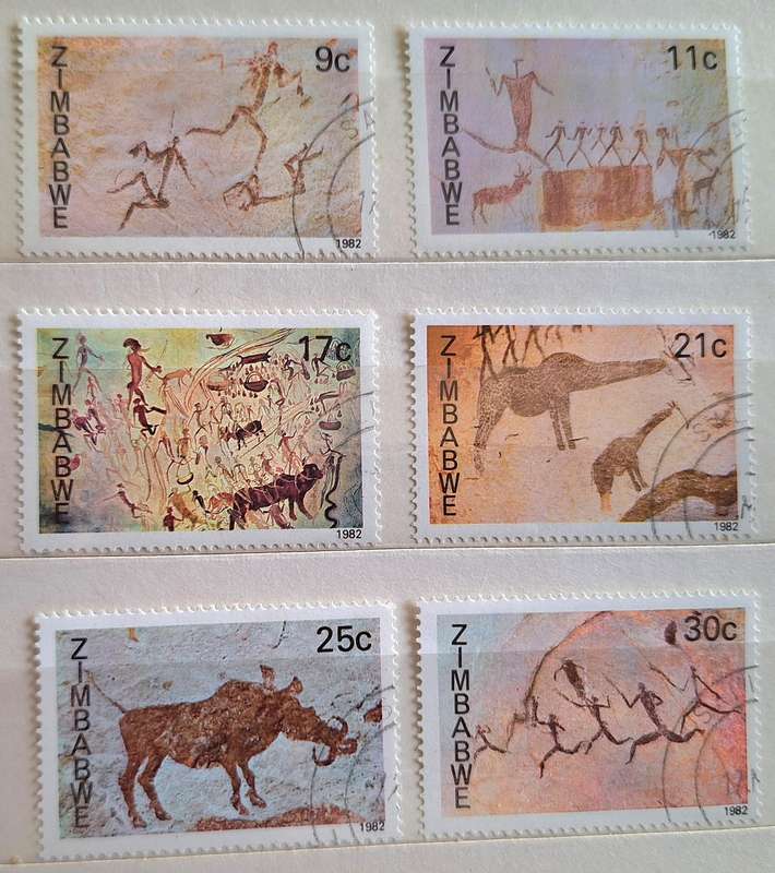 Zimbabwe 1982 Rock Paintings Set of 6 Cancelled stamps