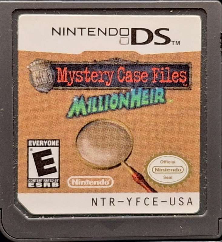 Nintendo DS Mystery Case Files: MillionHeir NTR-YFCE-USA Without Game Cover