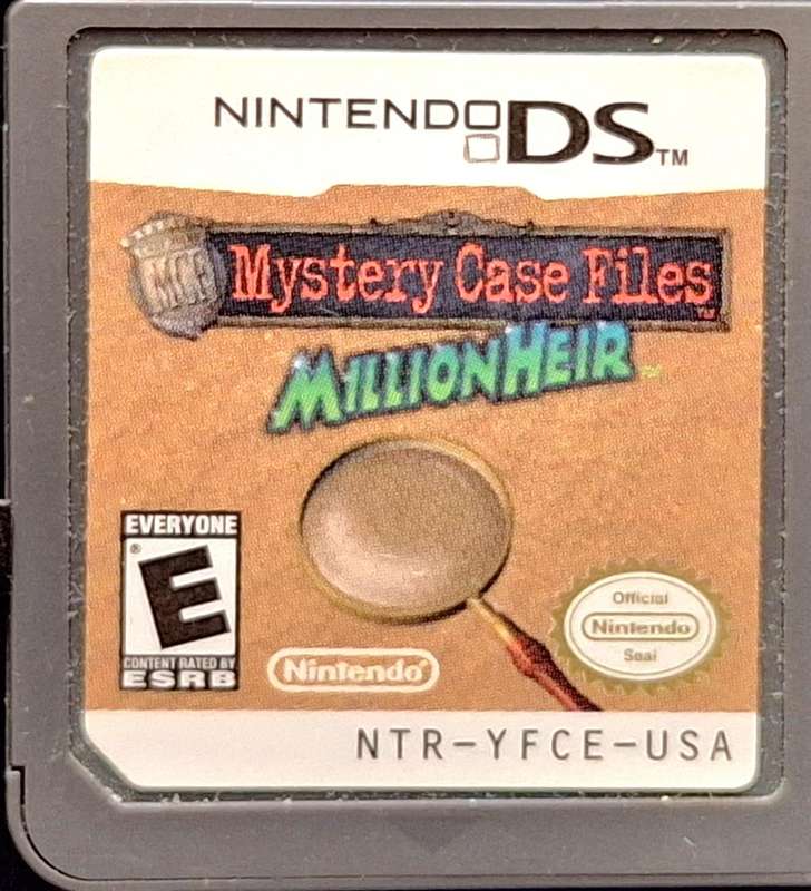 Nintendo DS Mystery Case Files: MillionHeir NTR-YFCE-USA Without Game Cover