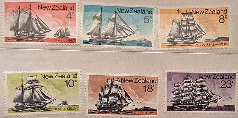 New Zealand 1975 Sailing Ships Set of 6 Mint stamps