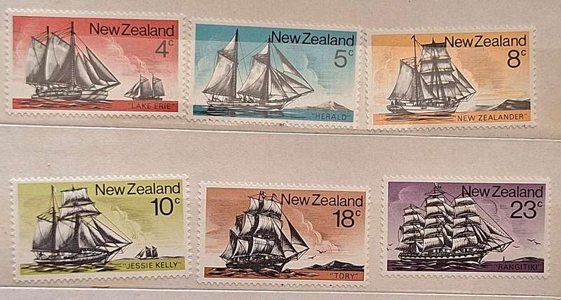New Zealand 1975 Sailing Ships Set of 6 Mint stamps