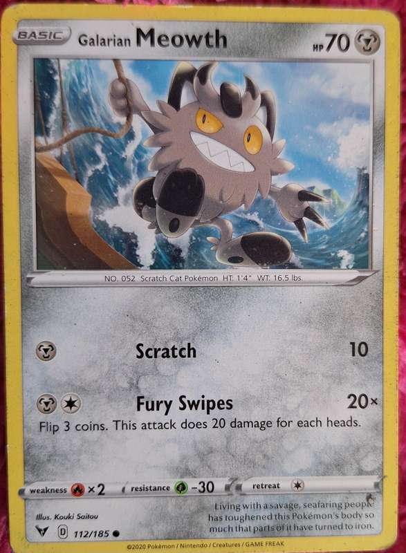 Pokemon 2020 Vivid Voltage 112/185 Galarian Meowth