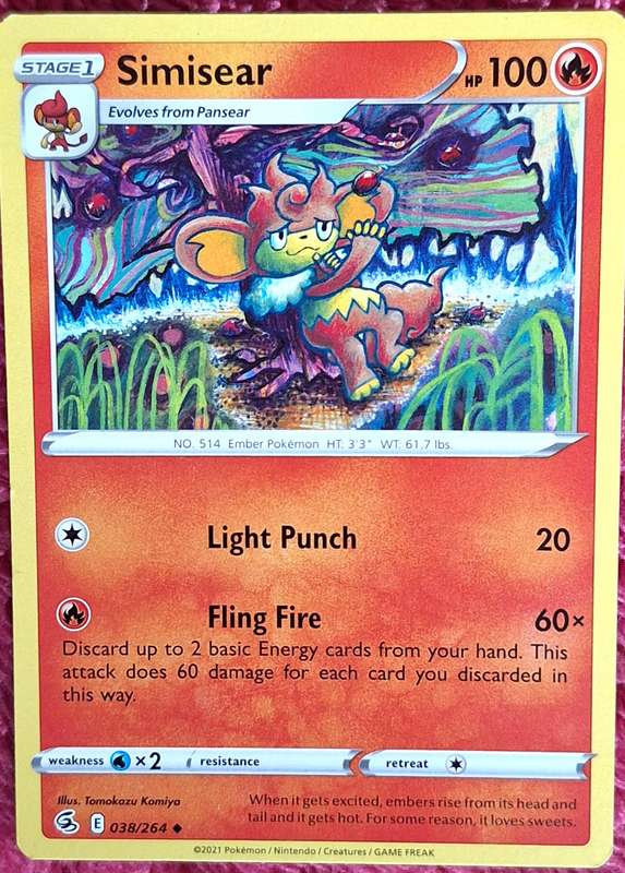 Pokemon 2021 Fusion Strike 038/264 Simisear