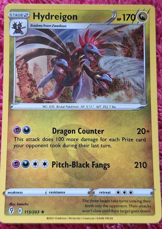Pokemon 2021 Evolving Skies 115/203 Hydreigon (Holo)