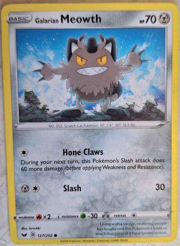 Pokemon 2020 Sword & Shield (Base) 127/202 Galarian Meowth