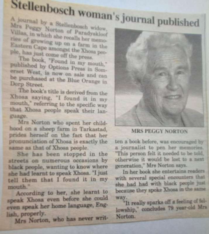 Found in my Mouth: The Journal of Peggy Norton Paperback SIGNED