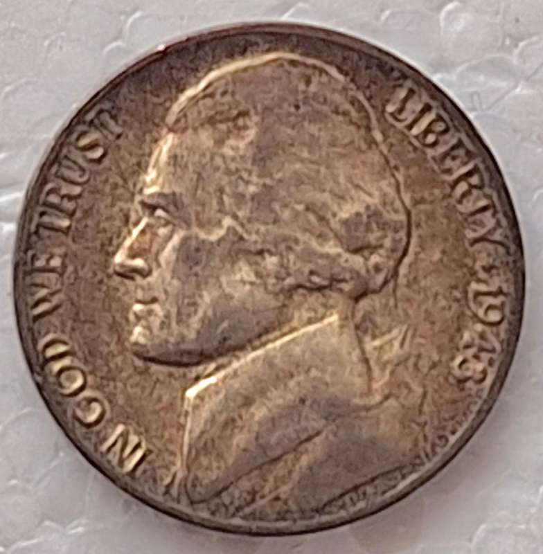 USA 1943 D 5 Cents "Jefferson Wartime Nickel" Billon