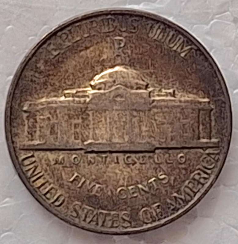 USA 1943 D 5 Cents "Jefferson Wartime Nickel" Billon