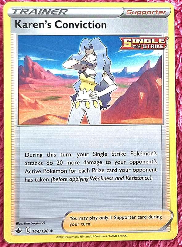 Pokemon 2021 Chilling Reign 144/198 Karen's Conviction