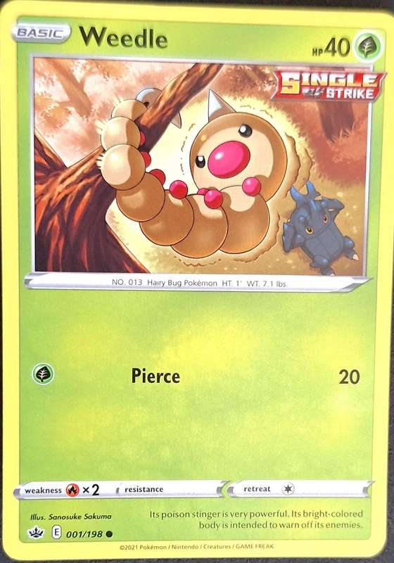 Pokemon 2021 Chilling Reign 001/198 Weedle