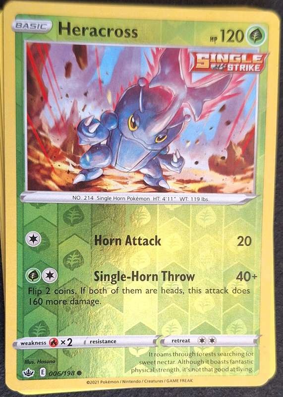 Pokemon 2021 Chilling Reign 006/198 Heracross (Reverse Holo)