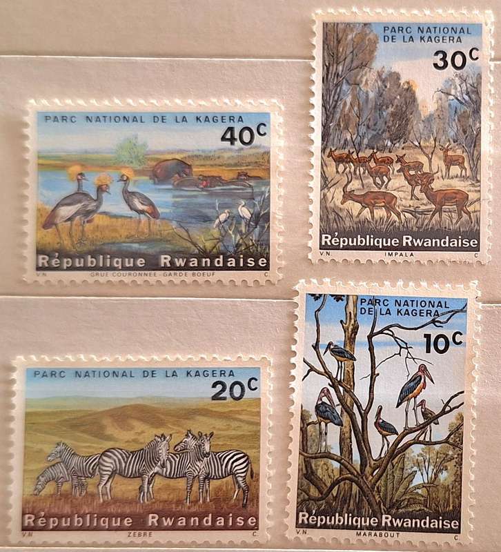 Rwanda 1965 National Parks 4 Mint stamps