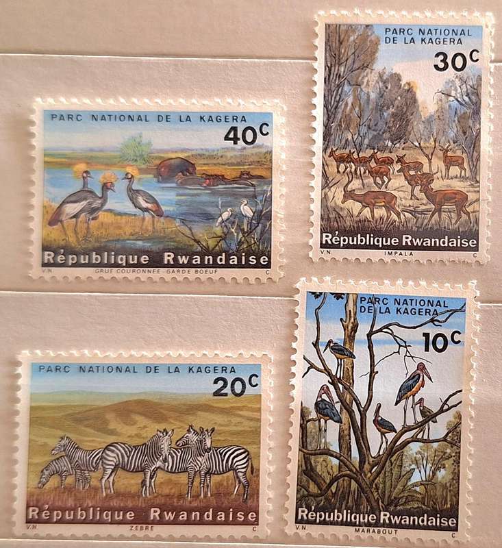 Rwanda 1965 National Parks 4 Mint stamps