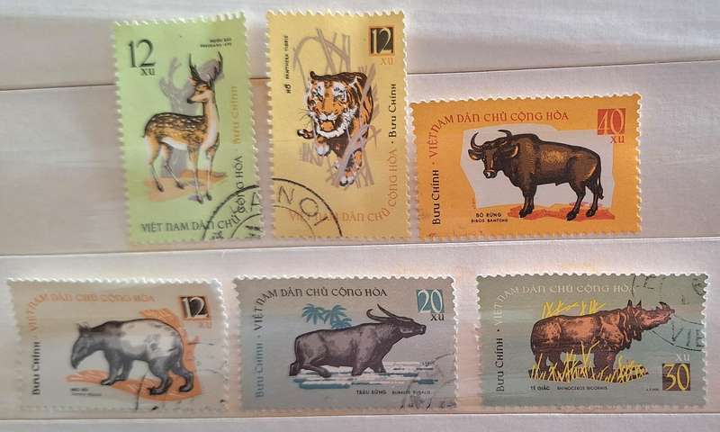 Vietnam 1964 Wild Animals Set of 6 Cancelled stamps