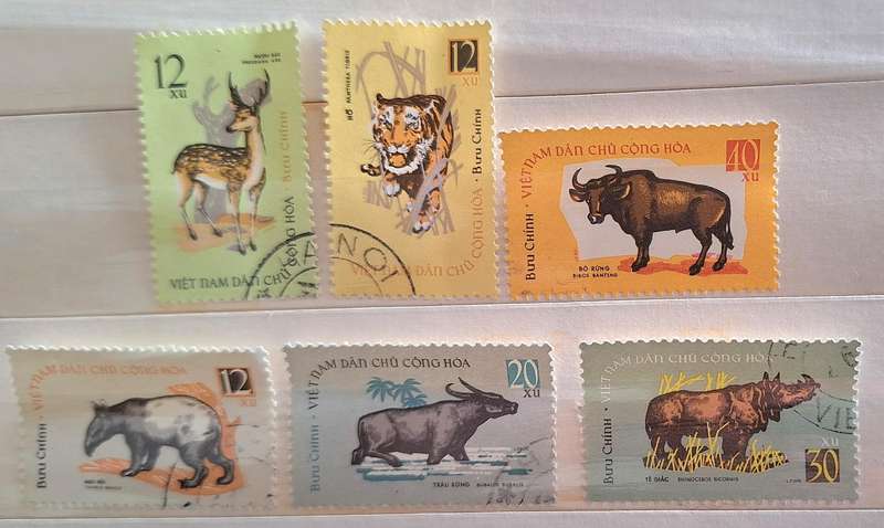 Vietnam 1964 Wild Animals Set of 6 Cancelled stamps