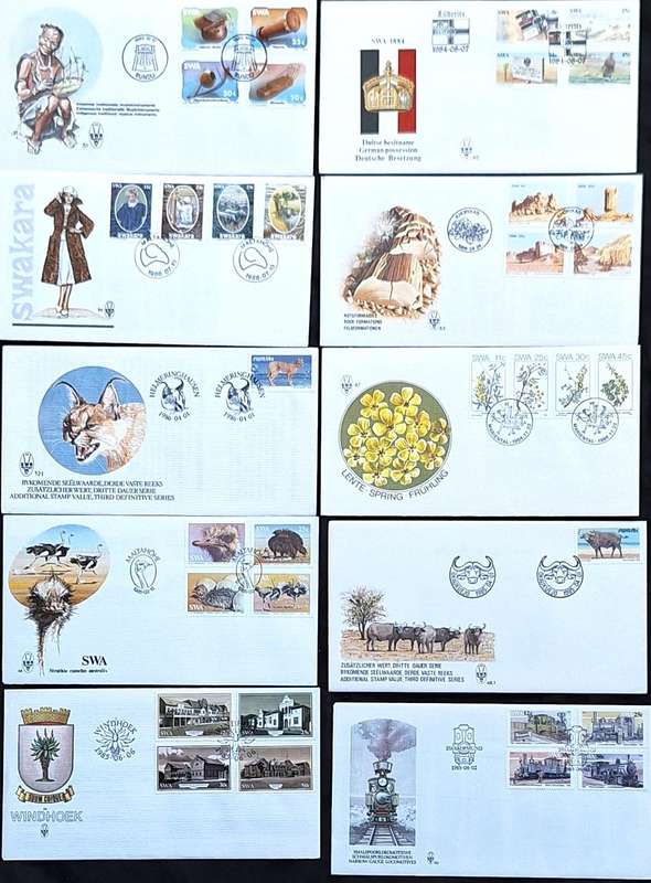 South West Africa Mixed Lot of 10 FDC's 1980's
