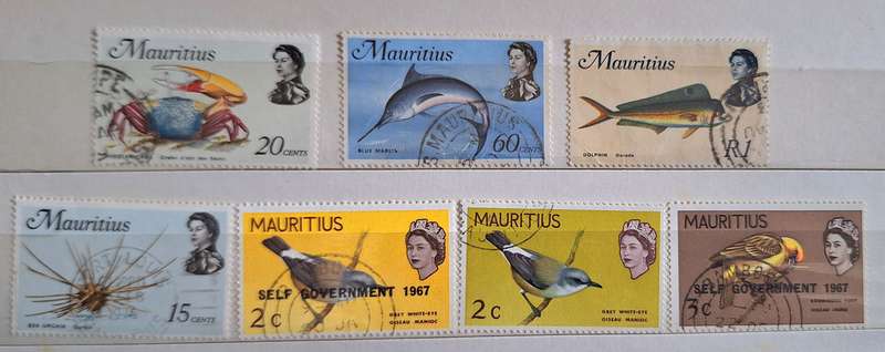 Mauritius Mixed Lot of 7 Elizabeth II Used stamps