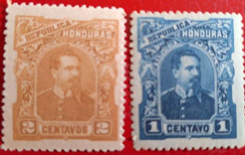 Honduras 1891 Luis Bogran Barahona 2 Mint stamps