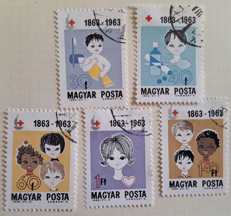 Hungary 1963 Red Cross Centenary 5 Used Hinged stamps