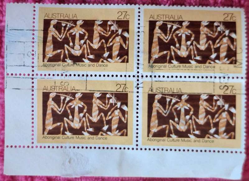 Australia 1982 Aboriginal Culture Block of 4 Used 27c Stamps