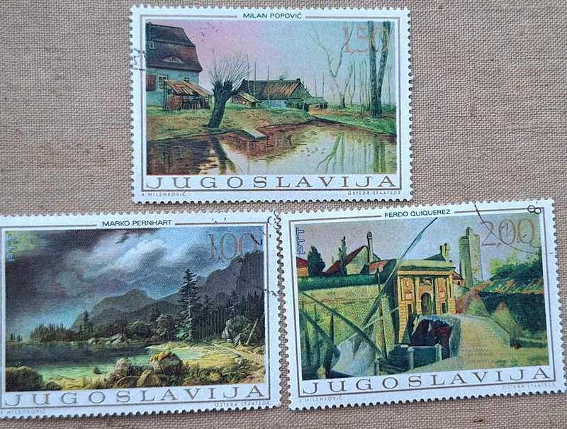 Yugoslavia 1968 Paintings 3 Cancelled stamps
