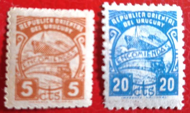 Uruguay 1938 Parcel Post 2 Unused Hinged stamps