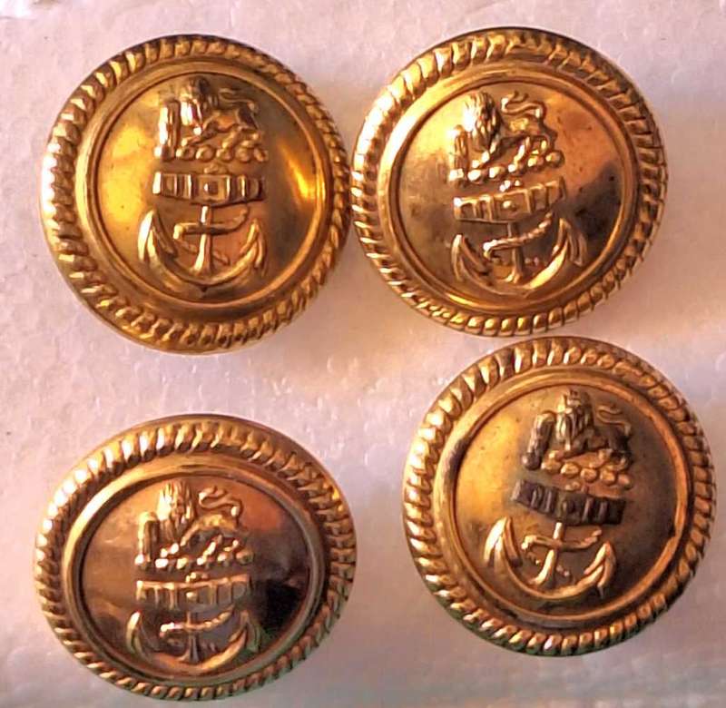 South African Navy (Lion Over Anchor) Roped Rim 22mm 1972-2002 Gilt Military uniform button
