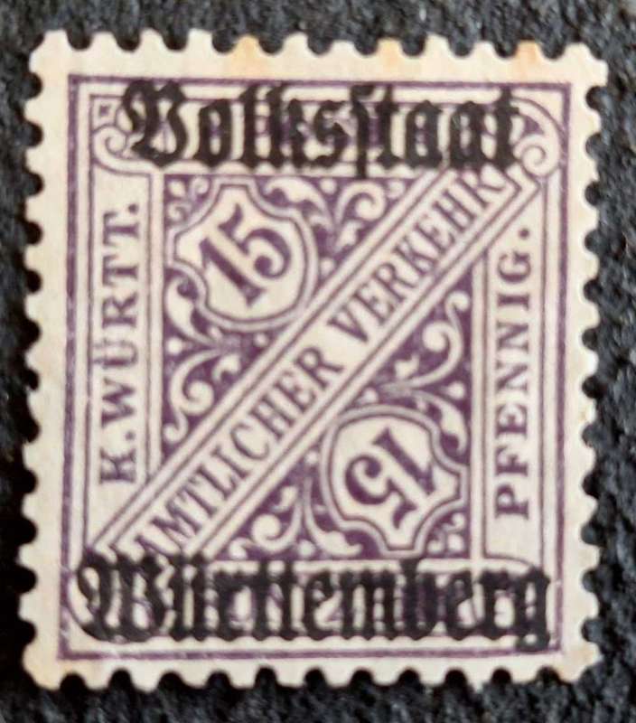 Germany Volkstaat Wurttemberg 1919 1 Unused stamp