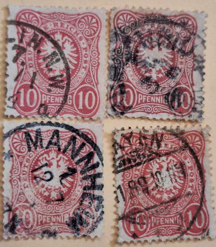 Germany 1880 DEUTSCHE REICHS POST 10 pf 4 Used stamps