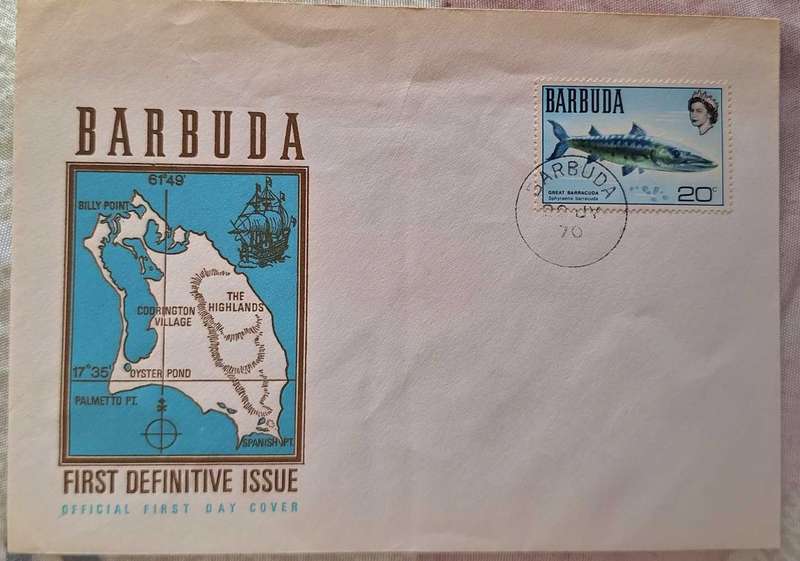 Barbuda 1970 First Definitive Issue FDC