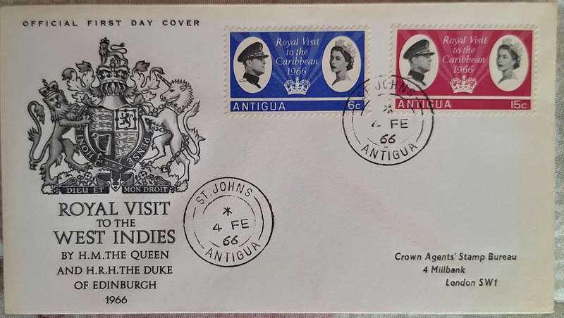 Antigua 1966 Royal Visit to the West Indies FDC