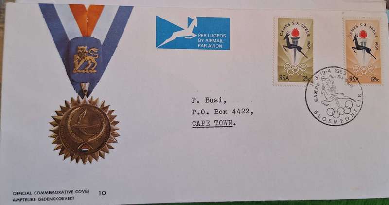 South Africa 1969 S A Games FDC