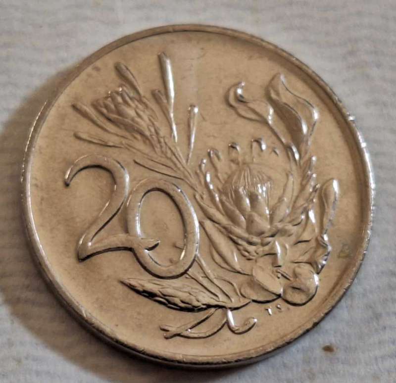 South Africa 1990 20 cent nickel
