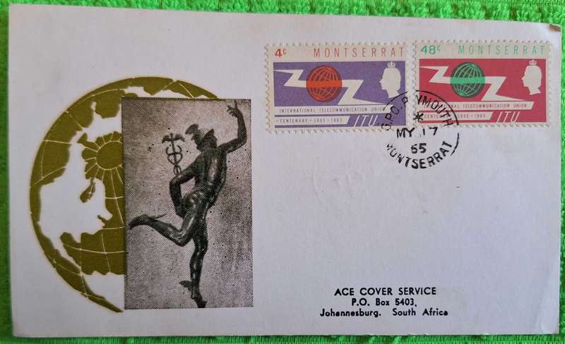 Montserrat 1965 Telecommunication Centenary ACE Philatelic Card with Registration on reverse