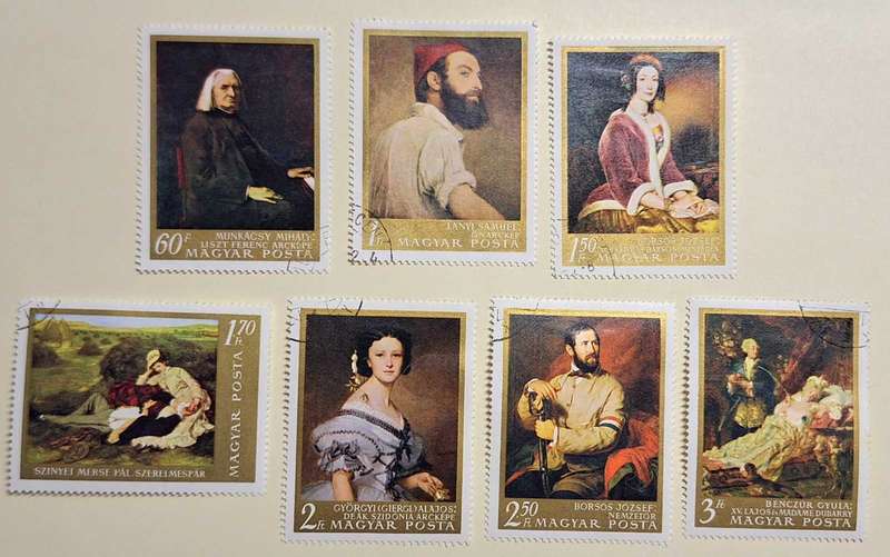 Hungary 1967 Paintings in the National Gallery Set of 7 Cancelled Hinged stamps
