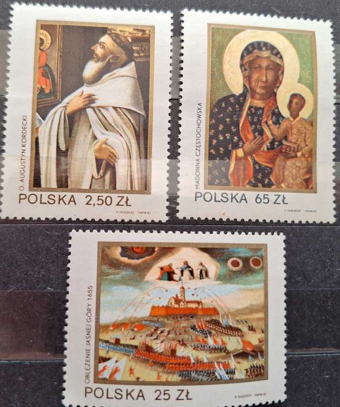 Poland 1982 Black Madonna of Jasna Gora Set of 3 Mint stamps