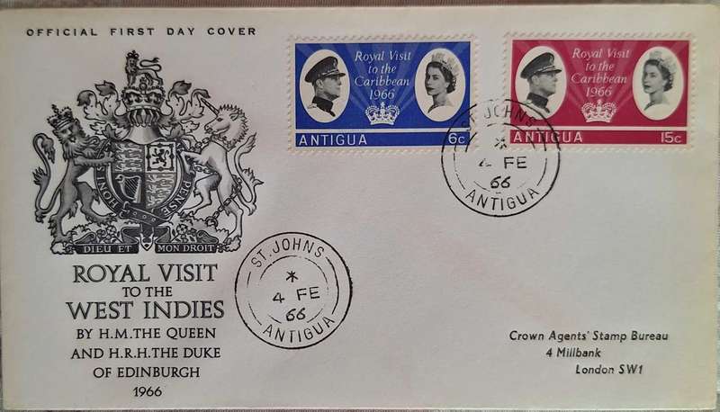 Antigua 1966 Royal Visit to the West Indies FDC