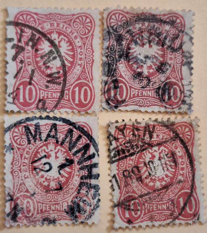 Germany 1880 DEUTSCHE REICHS POST 10 pf 4 Used stamps