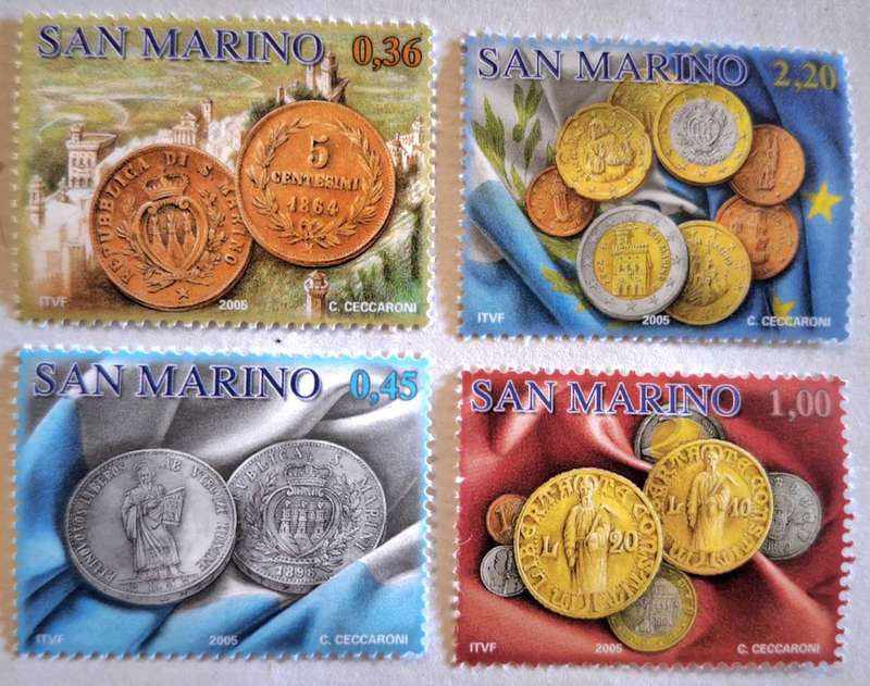 San Marino 2005 Coins Set of 4 Mint stamps