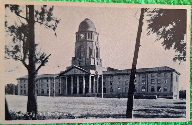 Vintage Newman Art Post Card of New City Hall, Pretoria
