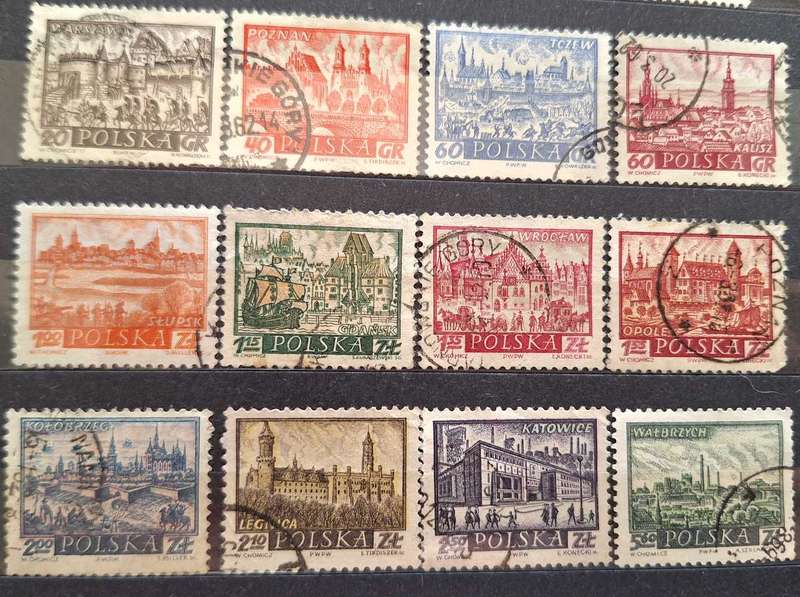 Poland 1960-61 Historic Cities 12 Used stamps
