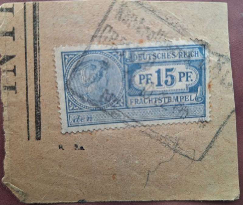 Germany 1910 Revenue Frachtstempel Freight Stamp 1 Used on paper