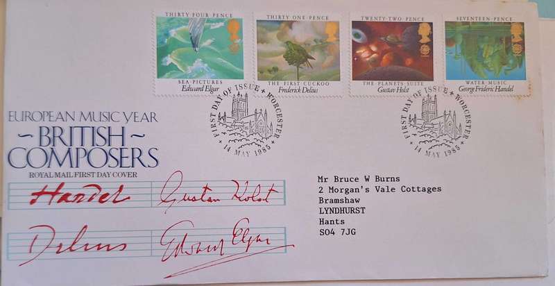 GB 1985 European Music Year: British Composers FDC